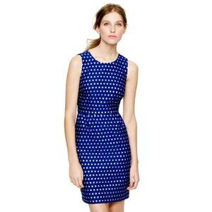 NWT J.Crew Sparkle Dot Dress Blue Silver Polka Dot Size 0